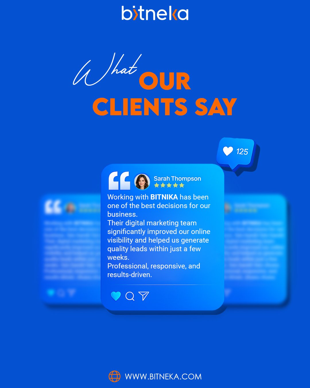 What Our Clients Say — Bitneka verified client results and feedback